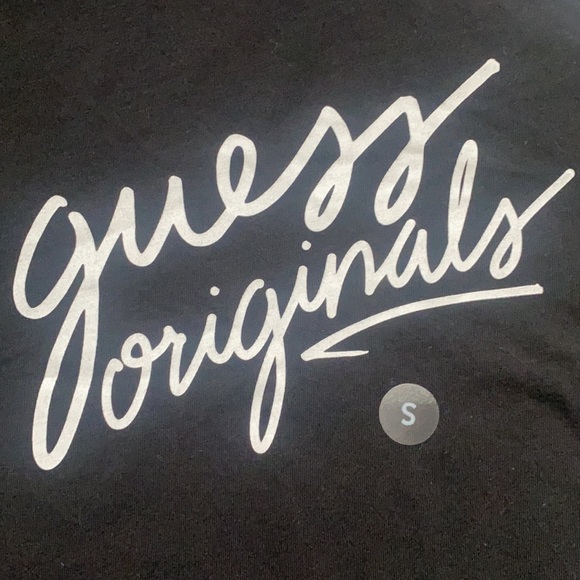 NWT Guess Originals Small Black Graphic Ringer Tee Shirt - Picture 5 of 7